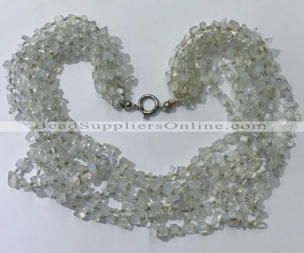 CGN745 19.5 inches stylish 8 rows opal chips necklaces