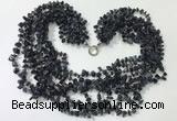 CGN748 19.5 inches stylish 8 rows blue goldstone chips necklaces