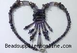 CGN811 19.5 inches chinese crystal & amethyst statement necklaces