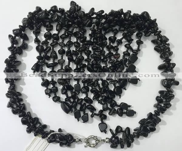 CGN833 20 inches stylish black agate gemstone statement necklaces