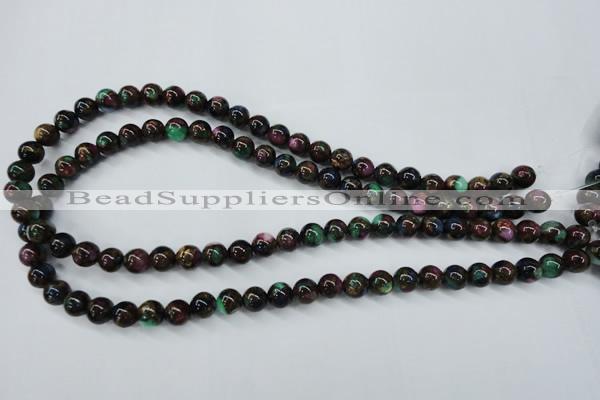 CGO01 15.5 inches 4mm round gold multi-color stone beads