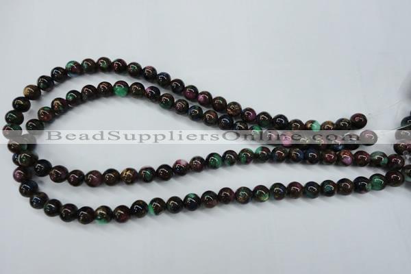 CGO03 15.5 inches 8mm round gold multi-color stone beads