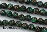 CGO100 15.5 inches 4mm round gold green color stone beads