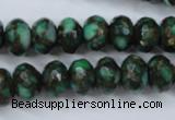 CGO125 15.5 inches 8*12mm faceted rondelle gold green color stone beads