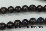 CGO161 15.5 inches 6mm round gold blue color stone beads