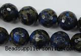 CGO177 15.5 inches 18mm faceted round gold blue color stone beads