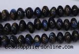 CGO181 15.5 inches 5*8mm rondelle gold blue color stone beads