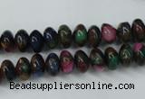 CGO21 15.5 inches 5*8mm rondelle gold multi-color stone beads