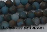 CGO256 15.5 inches 6mm round matte gold multi-color stone beads