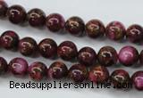 CGO52 15.5 inches 6mm round gold red color stone beads