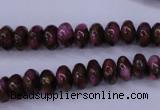 CGO71 15.5 inches 5*8mm rondelle gold red color stone beads