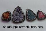 CGP1543 35*40mm - 45*70mm freeform druzy agate pendants