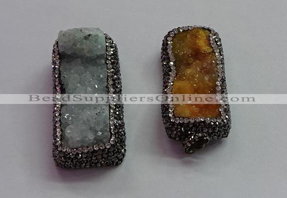 CGP1545 20*40mm - 22*45mm rectangle druzy agate pendants