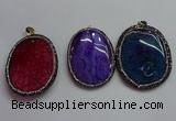 CGP1548 40*55mm - 45*60mm oval agate pendants wholesale