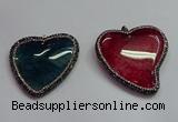 CGP1549 48*50mm - 50*55mm heart agate pendants wholesale