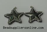 CGP158 40*40mm star hematite gemstone pendants wholesale