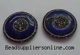 CGP1593 55mm coin lapis lazuli gemstone pendants wholesale