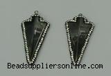 CGP163 22*45mm arrowhead hematite gemstone pendants wholesale