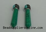 CGP173 10*55mm sticks turquoise gemstone pendants wholesale