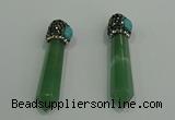 CGP188 10*55mm sticks green aventurine pendants wholesale