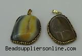 CGP223 30*40mm - 35*45mm freeform agate gemstone pendants