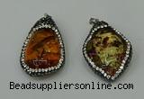 CGP276 28*40mm - 30*45mm freeform synthetic amber pendants