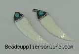 CGP291 15*65mm feather pearl shell pendants wholesale