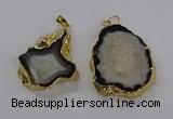 CGP3010 30*40mm - 35*45mm freeform druzy agate pendants