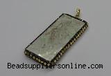 CGP3021 30*60mm - 40*60mm rectangle green apple jasper pendants