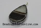 CGP3045 30*45mm - 35*60mm flat teardrop druzy agate pendants