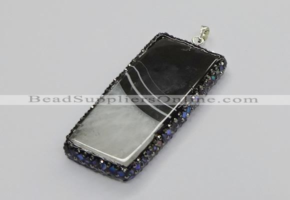 CGP3052 30*65mm - 35*75mm rectangle druzy agate pendants