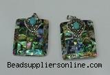 CGP307 30*40mm rectangle abalone shell pendants wholesale