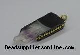 CGP3076 25*50mm - 30*65mm freeform druzy amethyst pendants