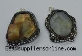 CGP3082 40*50mm - 45*55mm freeform druzy agate pendants