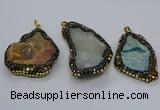 CGP3083 40*50mm - 45*55mm freeform druzy agate pendants