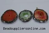 CGP3086 40*50mm - 50*65mm freeform druzy agate pendants