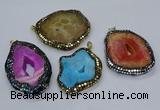 CGP3089 40*50mm - 50*65mm freeform druzy agate pendants