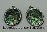 CGP309 35*45mm oval abalone shell pendants wholesale