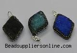 CGP3103 25*40mm diamond druzy agate pendants wholesale