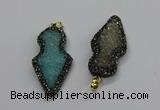 CGP3107 22*50mm arrowhead druzy agate pendants wholesale