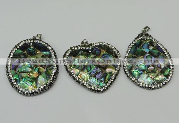 CGP311 35*45mm - 40*40mm abalone shell pendants wholesale