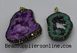 CGP3119 30*45mm - 40*55mm freeform druzy agate pendants