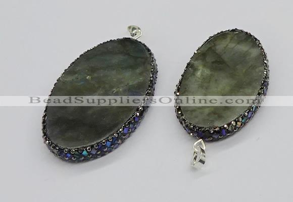 CGP3150 35*50mm - 40*60mm oval labradorite gemstone pendants