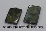 CGP3151 35*50mm - 40*60mm rectangle labradorite gemstone pendants