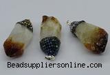 CGP3208 25*45mm - 28*50mm nuggets citrine gemstone pendants