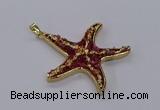 CGP3233 55*58mm starfish druzy agate pendants wholesale