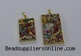 CGP3258 25*40mm - 30*50mm rectangle druzy agate pendants