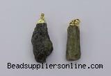 CGP3268 15*40mm - 20*55mm nuggets green kyanite pendants