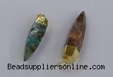 CGP3330 13*50mm - 15*60mm faceted bullet ocean agate pendants