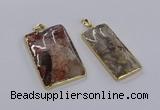 CGP3334 25*50mm - 35*55mm rectangle crazy lace agate pendants